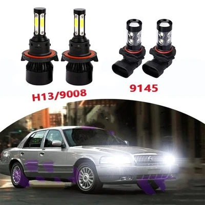 Para Mercury Grand Marquis 2006-2011 - Combo Faro LED + Bombillas Antiniebla 6000K Foto 1 de 4