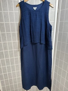 Maxi Vestido Pure J. Jill Para Mujer L L L L L Estampado Batik Capas Cambio Minimalista - Imagen 1 de 8