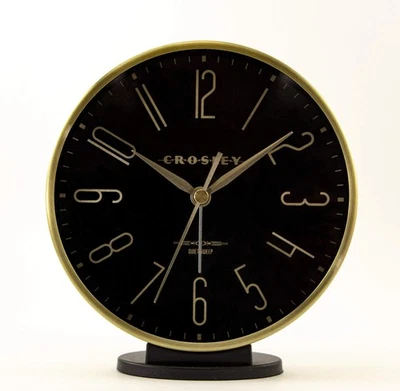 Reloj despertador Crosley Moderno Art Deco Oficina y Escritorio Dorado y Negro Dorado Foto 1 de 4