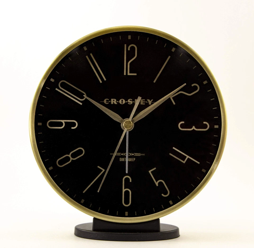 Reloj despertador Crosley Moderno Art Deco Oficina y Escritorio Dorado y Negro Dorado Foto 1 de 4