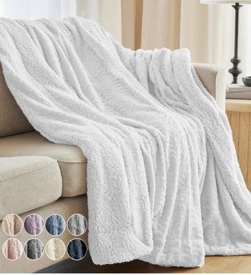 The Connecticut Home Company Throw Blanket, Soft  Reversible Faux Fur NIP 65x50” - Image 1 of 3