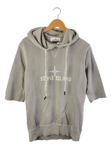 STONE ISLAND felpa con cappuccio L GRIGIO plain 