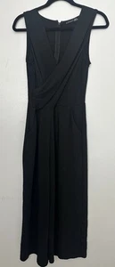 Mono negro cinta para mujer pierna ancha talla mediana, sin mangas, cremallera. - Imagen 1 de 11