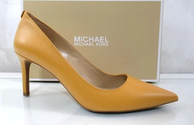 Michael Kors Alina Flex Pointy Toe Pump MK Logo Leather Golden Rod Size 8.5 - Image 1 of 4
