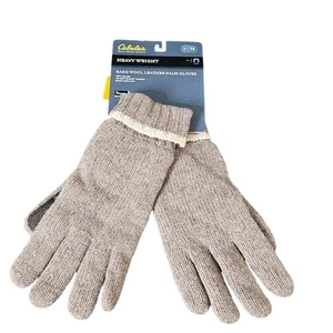 NWT Cabela's ragg wool leather palm gloves insulated gray mens size medium - Picture 1 of 5