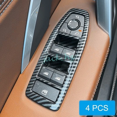 Carbon Fiber Door Window Switch Panel Cover Trim For 2023-2025 BMW X1 iX1 X2 iX2 - Image 1 of 4