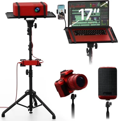 Projector Tripod Stand, Height Adjustable 27" to 62" & Floor Projector Stand, Po - Image 1 of 4