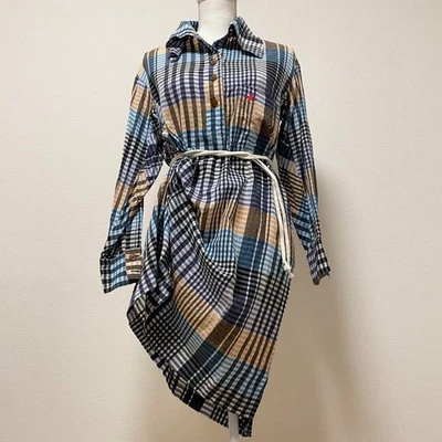 Vivienne Westwood длинная рубашка платье чек шар ассиметричный чек разноцветный размер 2 - Изображение 1 из 4