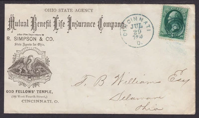 US Sc 158 on Mutual Benefit Life Insurance Company Advertising Cover - Image 1 of 2