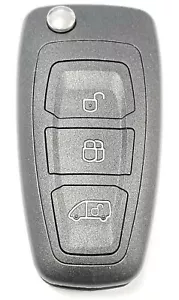 RFC Funda Llave Abatible 3 Botones para Ford Transit Custom MK8 Mando a Distancia 2013 - 2022 Reparación - Imagen 1 de 4