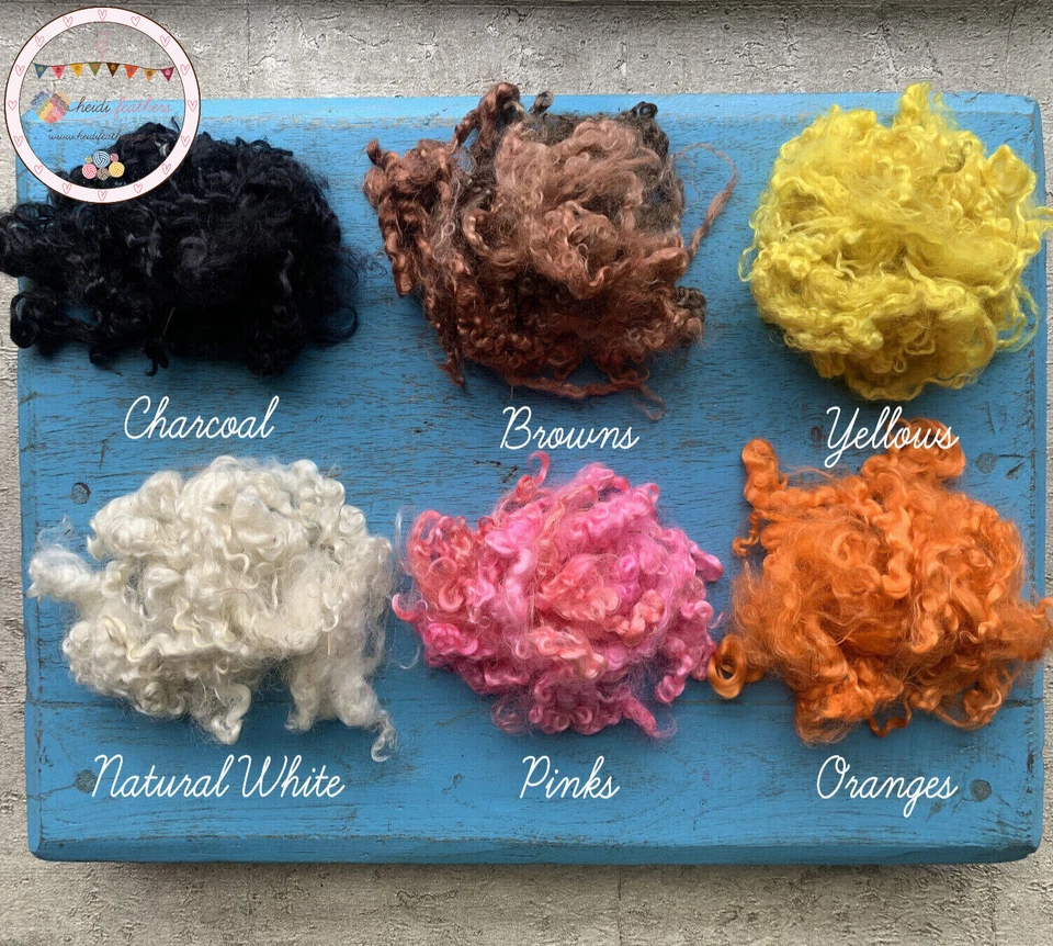 Heidifeathers® Mohair Curly Wool Locks, Hand Dyed - Choose the Colour - Felting  - Image 1 of 4