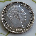 Coin Denmark 10C 1905 Unc Silver 187