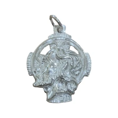 Pendente testa di Cristo in argento 925% - Immagine 1 di 3