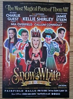 Snow White & The Seven Dwarfs A5 Pantomime Flyer from Fairfield Halls 2024