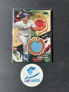 2024 Topps Holiday Wyatt Langford RC Player Worn Memorabilia Relic Rangers - Picture 1 of 2