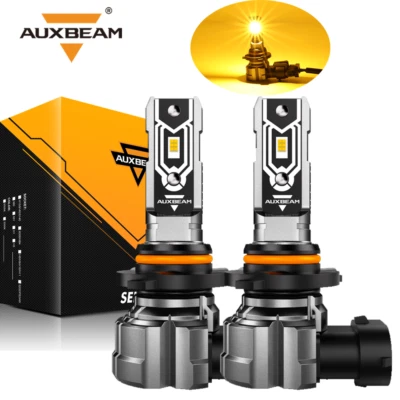 AUXBEAM 9145 9140 H10 LED Fog Light Bulbs for Ford F-150 2006-2022 3000K Amber - Image 1 of 4