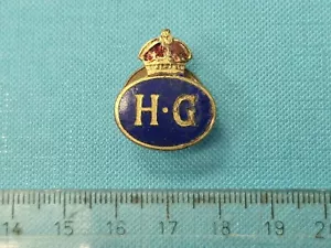 VEREINIGTES KÖNIGREICH British Army - WW2 Home Guard HG vergoldet und Emaille Anstecknadel Abzeichen - Bild 1 von 2