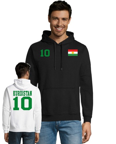 SACAI Felpa con cappuccio uomo Kurdistan calcio Supporta la tua squadra Patriottica comoda morbida