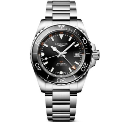 New Longines HydroConquest GMT 41mm Black Dial Steel Men's Watch L37904566 - Image 1 of 4