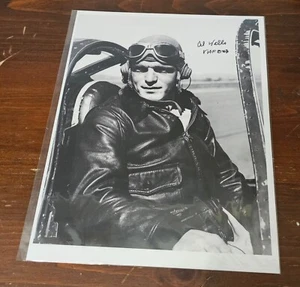 Albert Wells signed 8x10 Hochglanz Foto USMC F4U Corsair Ace 5V VMF-323 WWII - Bild 1 von 2