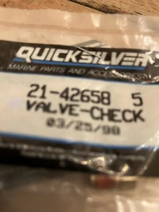 Mercury Outboard Valve Check 21 42658 5 Free Shipping! - Picture 1 of 2