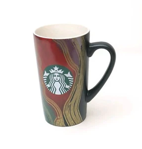 2021 Starbucks Holiday Coffee Tea Mug Cup Tall Green Red Gold 16 oz - Picture 1 of 5