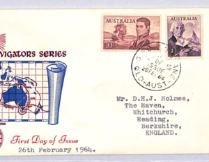 AUSTRALIA 1964 FDC NAVIGATOR £1 10s High Value ILLUSTRATED First Day Cover YN181 - Picture 1 of 10