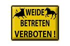 Blechschild Warnschild 40x30 cm Weide Betreten verboten Deko Schild