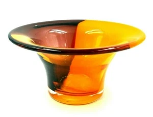 Teleflora Hand Blown Heavy Multi-Color Art Glass Vase Fall Holiday Thanksgiving - Picture 1 of 7