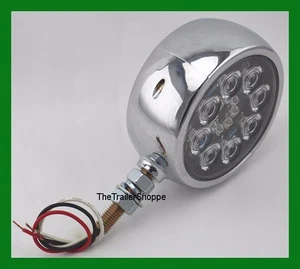 Luz guardabarros cromada 4" cabina de pedestal redonda 32 LED lente transparente roja ámbar - Imagen 1 de 2