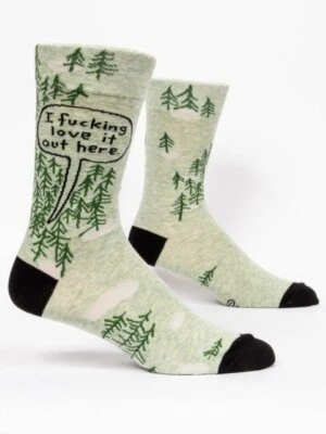 Blue Q Men's OS Soft Crew Socks I f***king love it out here NWT Outdoor/Camping - Image 1 of 4