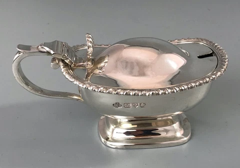 Antique Silver Mustard Pot Jay Attenborough Chester 1940 240g AZX Cover