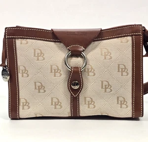 BOLSO DE HOMBRO FIRMA DOONEY & BOURKE ANILLO BRONCEADO/MARRÓN CIERRE ANILLO HECHO EN ITALIA - Imagen 1 de 18