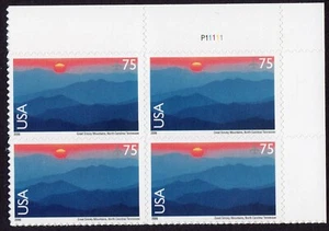 Scott #c140 Great Smoky Mountains Plate Block of 4 Airmail Stamps - MNH - Picture 1 of 1