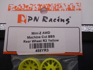 PN Racing Wheels 488YR3 Machine Cut BBS AWD Yellow Mini Z Atomic GL Racing - Picture 1 of 2