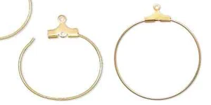 Beading Hoop, Gold Plated Brass 20 Gauge, 30mm Beading Hoops Earrings - Picture 1 of 7