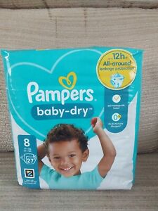 pampers Size 8 Pack Of 27 Baby Dry Upto 12 Hours Protection