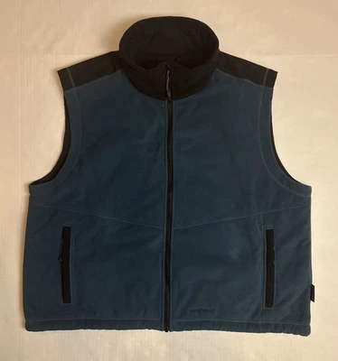 Cabelas Outdoor Gear Vest Fleece Blue Sleeveless Full Zip Wind Shear Men’s 2XL - Image 1 of 4