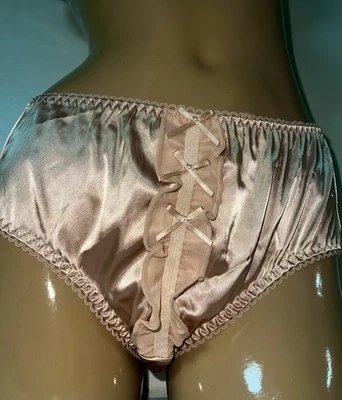 Bragas bragas bragas bragas de bikini satinadas brillantes con borde con volantes Sissy XL NUEVAS Foto 1 de 4