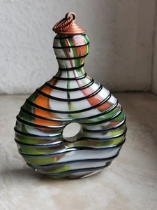 Schnupftabak Flasche aus Glas, Flakon bunt Fadenglas, Lochglas, Überfangglas - Bild 1 von 9