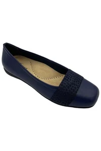 Trotters Women's Samantha Flat Gem Navy Croco - Picture 1 of 3