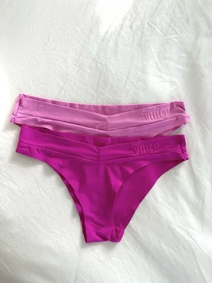 NUEVO SIN ETIQUETAS Juicy Couture Bragas Pequeñas Ropa Interior No Show Satén Lote 2 Rosa Foto 1 de 4