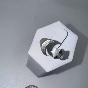 Vintage Mexiko Sterling Silber 925 Halbmond Mond und Stern Ring Größe 7,5 - Bild 1 von 7