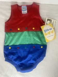 NWT Vintage Y2K 90’s Little Me Colorblock Sleeveless Baby Romper Sz 9 Mo Outfit - Picture 1 of 6