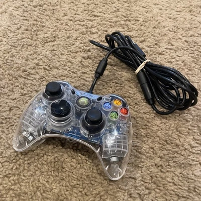 Microsoft Xbox 360 Clear Blue Afterglow Wired Controller Model PL-3602 Untested - Image 1 of 4