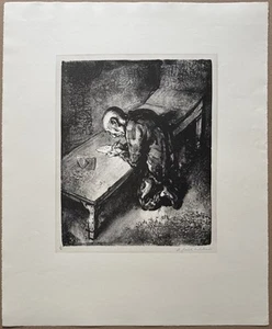 A. Paul Weber, Der Gefangene (Der Brief), Lithographie, 1966, handsigniert - Bild 1 von 1