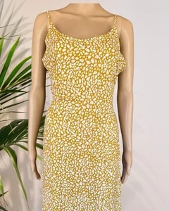Roxy Sz 12 100% Cotton Yellow Maxi Dress - Picture 1 of 7