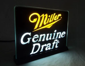 1990er Miller Original Entwurf Plug-In Elektriglas Tischplatte Bar Werbung Leuchte - Bild 1 von 7