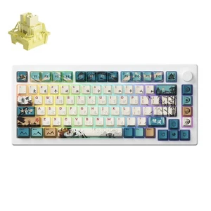 Akko MOD007B HE PC Joy of Life Tastiera Magnetica Senza Fili, QWERTY US, Giallo - Foto 1 di 16