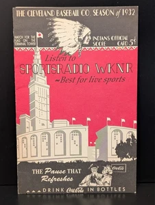 PROGRAMA DE REIMPRESIÓN DE TARJETA DE PUNTUACIÓN DE JUEGO CLEVELAND INDIANS 1932 (fl) - Imagen 1 de 4